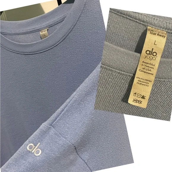 Women’s Alo Soho Active Sweatshirt Pullover Blue Large L - Picture 2 of 2